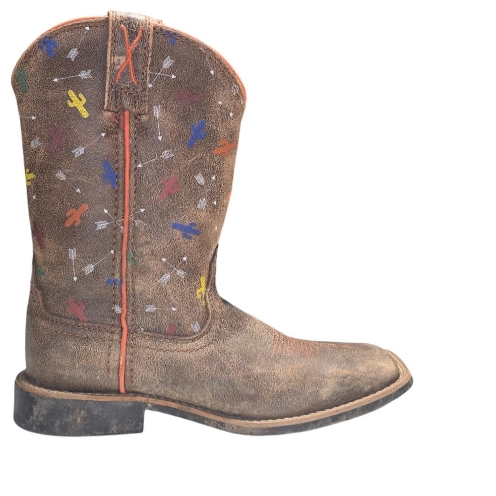 Twisted X Kids Brown Western Cowboy Boots Cactus Arrow Embroidery YCW0016 11 see